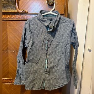 Andy & Evan Boys Long Sleeve Blue Polka Dot Button Down Shirt